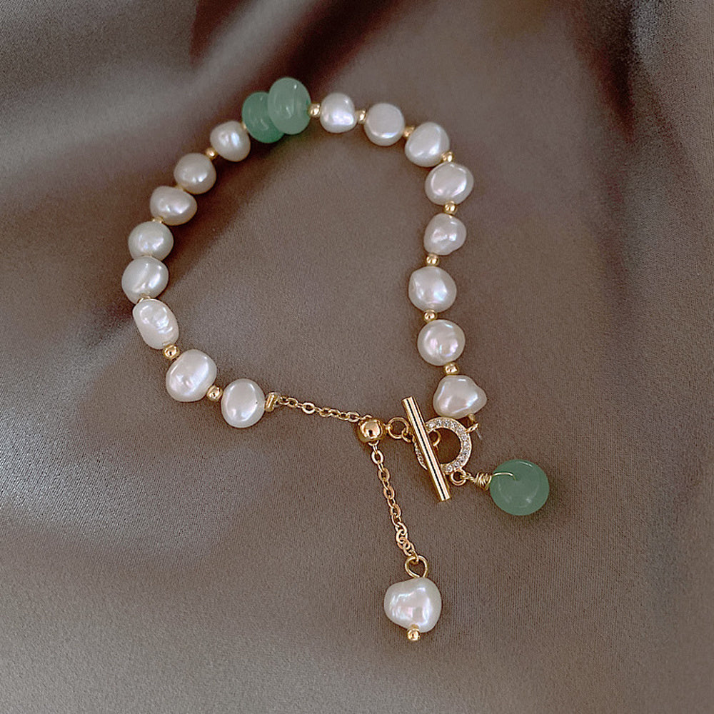 Ocean Whispers – Irregular Freshwater Pearl Adjustable Bracelet