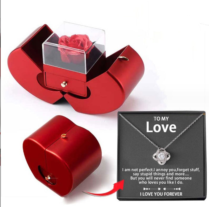 Eternal Apple – Preserved Rose & Jewelry Keepsake Box