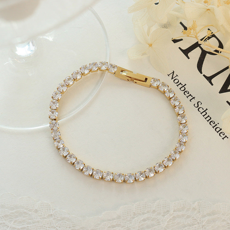Enduring Spark – Jeweled Titanium-Link Bracelet